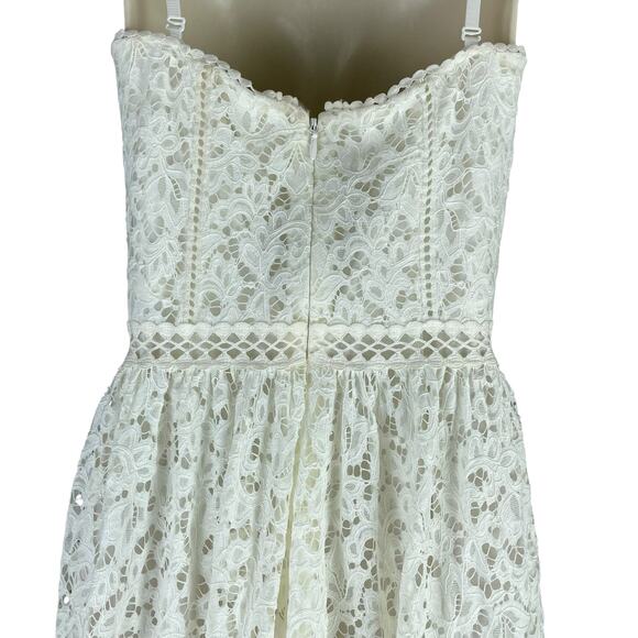 Jonathan Simkhai Strapless Lace Bridal Dress Convertible White Size 6 - Picture 10 of 11